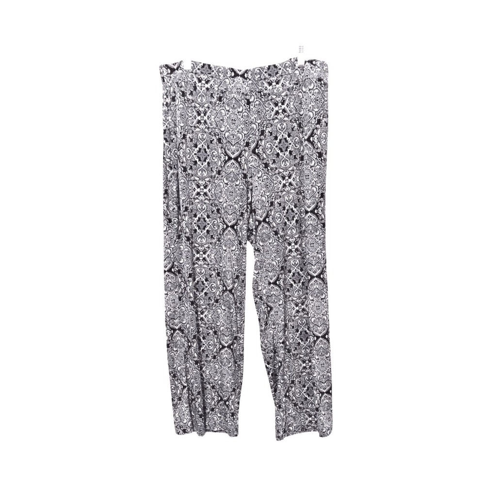 Women's Multicolor Paisley Medallion Print Wide Leg Elastic Waist Pants L